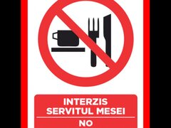 Placuta interzis servitul mesei no eating or drinking