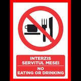 Placuta interzis servitul mesei no eating or drinking